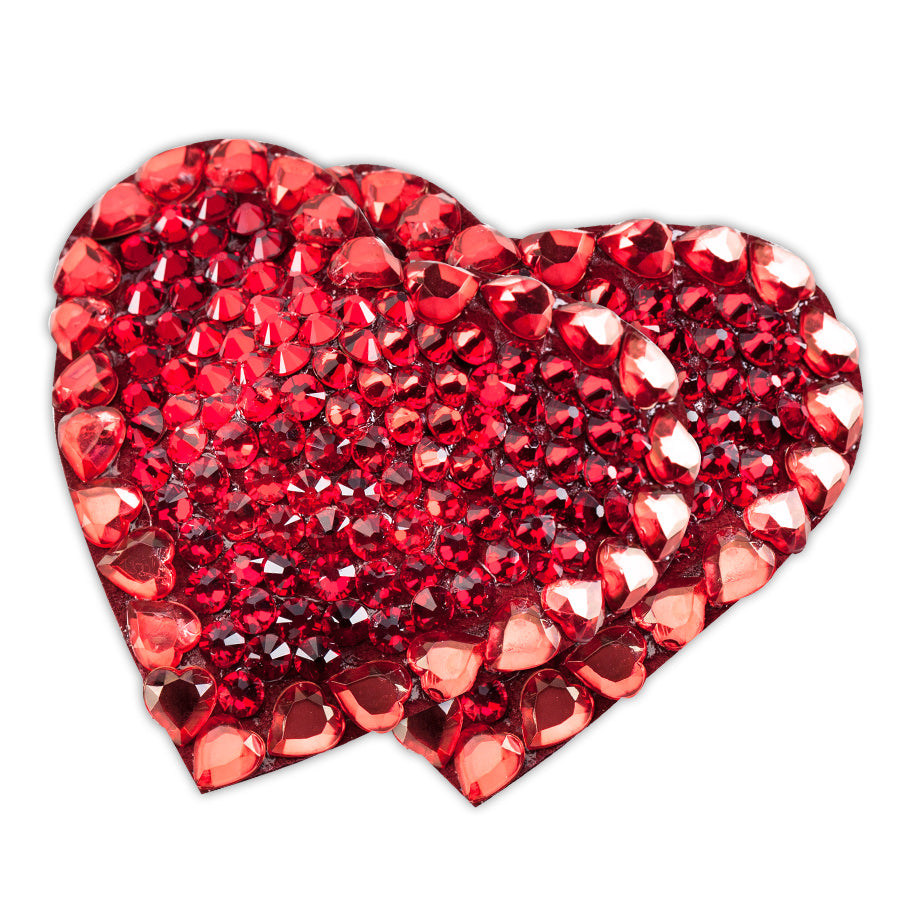RUBY RED HEART SWAROVSKI CRYSTAL PASTIES